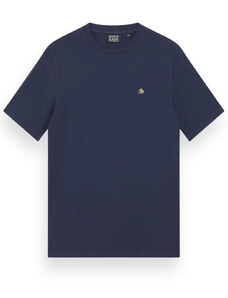 SCOTCH & SODA T-Shirt Garment Dye Logo Crew 175652 SC6865 navy blue