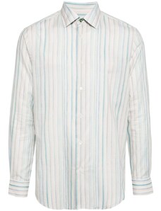 Paul Smith stripe-print organic cotton shirt - Blue