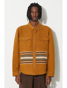 Filson jachetă de cămașă din bumbac Beartooth culoarea maro, de tranzitie, FMOSH0014