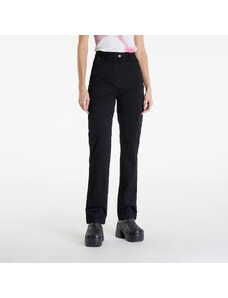 Pantaloni cargo pentru femei Calvin Klein Jeans Woven Label High Rise Straight Pant Black