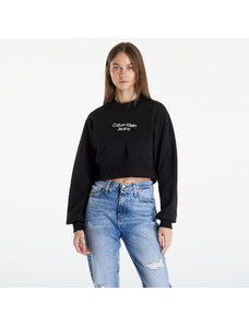 Hanorac pentru femei Calvin Klein Jeans Stacked Institutional Sweatshirt Black