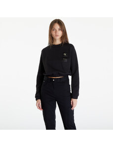 Hanorac pentru femei Calvin Klein Jeans Satin Boxes Crewneck Sweatshirt Black