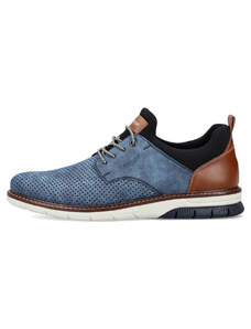 Pantofi barbati, Rieker, 14450-14-Albastru, casual, piele ecologica, cu talpa joasa, albastru (Marime: 40)