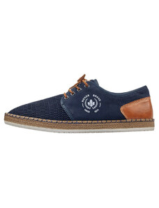 Pantofi barbati, Rieker, B5249-14-Albastru-Inchis, casual, piele ecologica, cu talpa joasa, albastru inchis (Marime: 44)