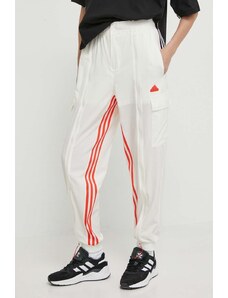 adidas pantaloni de trening culoarea bej, cu imprimeu, IS0904