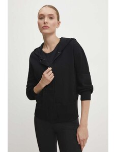 Answear Lab bluza femei, culoarea negru, cu glugă, neted