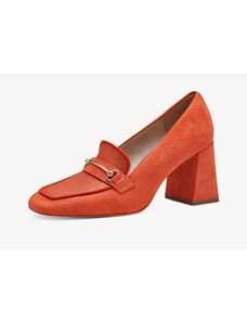 Pantofi eleganti cu toc gros Tamaris 24413, piele naturala, portocalii