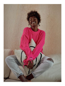 Pulover pentru femei Fasardi model 184156 Neon/ Pink