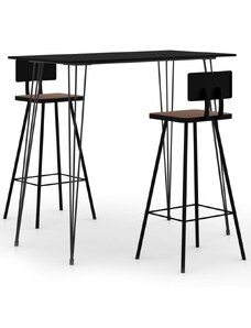 OrlandoKids Set mobilier de bar, 3 piese, negru