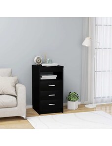 OrlandoKids Dulap cu sertare, negru, 40x50x76 cm, lemn compozit