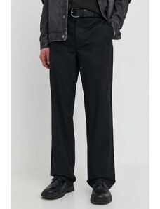 Wood Wood pantaloni Silas Classic barbati, culoarea negru, drept, 10001601.5252