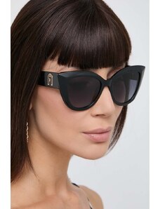 Furla ochelari de soare femei, culoarea negru, SFU711_530700