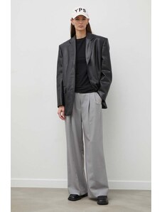 2NDDAY pantaloni 2ND Miles - Daily Sleek femei, culoarea gri, drept, high waist, 2000160151
