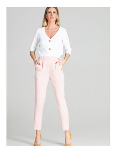 Pantaloni pentru femei Figl model 141764 Pink