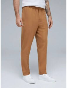 Pantaloni regular fit cu imprimeu dungi si elastic in talie, barbati, maro, ABOUT YOU x Kevin Trapp