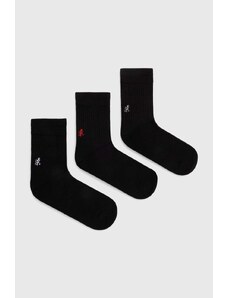 Gramicci șosete 3-pack Basic Crew Socks bărbați, culoarea negru SX.M04-White