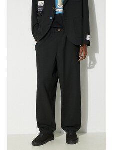 Undercover pantaloni de lana Pants culoarea negru, drept, UC1D4510