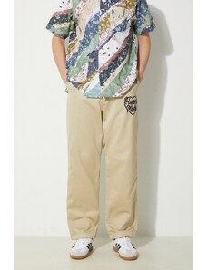 Human Made pantaloni de bumbac Chino Pants culoarea bej, cu fason chinos, HM27PT006
