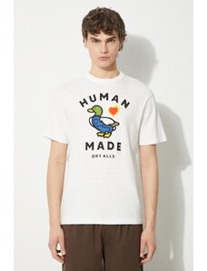 Human Made tricou din bumbac Graphic barbati, culoarea alb, cu imprimeu, HM27TE005