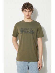 Fjallraven tricou Lush Logo T-shirt M barbati, culoarea verde, modelator, F12600219.625