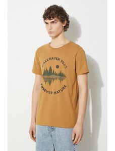 Fjallraven tricou din bumbac Forest Mirror T-shirt M barbati, culoarea maro, modelator, F87045.232