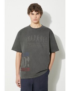 PLEASURES tricou din bumbac Evolution Heavyweight T-Shirt barbati, culoarea gri, modelator, P24SP019.BLACK