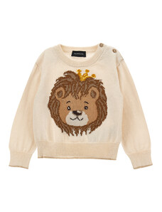 MONNALISA Lion Inlay Cotton Pullover