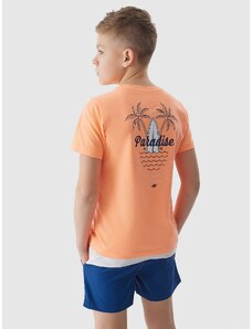 4F Tricou cu imprimeu pentru băieți - portocaliu - 122