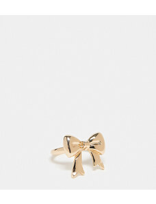 ASOS Curve ASOS DESIGN Curve ring with bow detail in gold tone