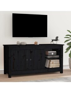 OrlandoKids Comoda TV, negru, 103x36,5x52 cm, lemn masiv de pin