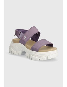 Timberland sandale de piele Adley Way Sandal femei, culoarea violet, cu platforma, TB0A2M79EAJ1