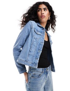 ONLY fitted denim jacket in light blue wash