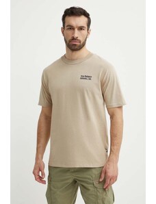 New Balance tricou din bumbac barbati, culoarea bej, cu imprimeu, MT41588SOT