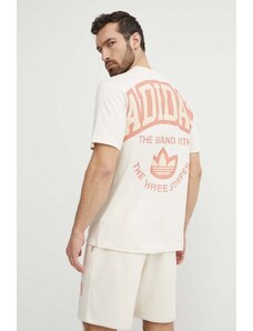 adidas Originals tricou din bumbac barbati, culoarea bej, modelator, IS0186