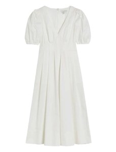 TED BAKER Rochie Ledra Puff Sleeve Midi Dress 274233 white