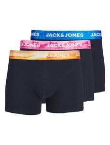 JACK & JONES Boxeri 'LUCA' albastru / bleumarin / portocaliu / roz