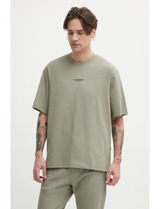 G-Star Raw tricou din bumbac barbati, culoarea verde, cu imprimeu
