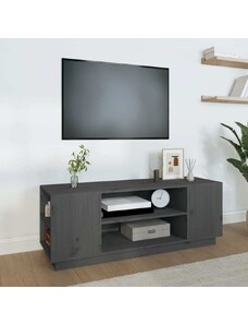 OrlandoKids Comoda TV, gri, 110x35x40,5 cm, lemn masiv de pin