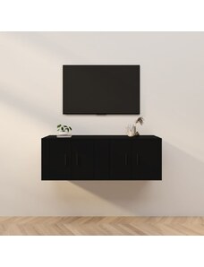 OrlandoKids Dulapuri TV montate pe perete, 2 buc., negru, 57x34,5x40 cm
