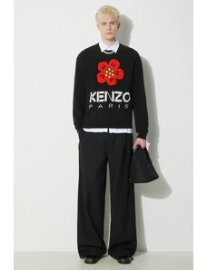 Kenzo pulover de lana Boke Flower Jumper barbati, culoarea negru, FD65PU4273LD.99J