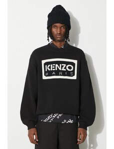 Kenzo pulover din amestec de lana Bicolor Kenzo Paris Jumper barbati, culoarea negru, FD55PU3833LA.99