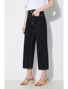 Kenzo jeansi Solid Sumire Cropped femei high waist, FD62DP2236C1.BM