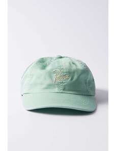 by Parra șapcă de baseball din bumbac Script Logo 6 Panel Hat culoarea verde, neted, 51273