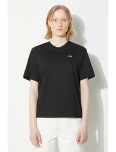 Lacoste tricou din bumbac femei, culoarea negru, TF7215
