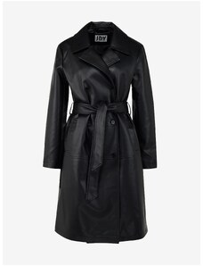 Black Women's Leatherette Coat JDY Vicos - Ladies