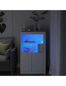 OrlandoKids Dulap lateral cu lumini LED, alb, lemn prelucrat