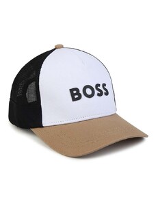BOSS șapcă de baseball pentru copii culoarea alb, cu imprimeu