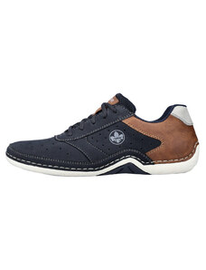 Pantofi barbati, Rieker, 07506-14-Albastru-Inchis, casual, piele ecologica, cu talpa joasa, albastru inchis (Marime: 42)