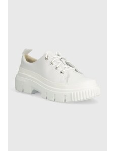 Timberland pantofi de piele Greyfield femei, culoarea alb, cu platforma, TB0A64CMEM21