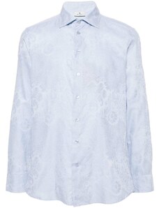 ETRO paisley-jacquard cotton shirt - Blue